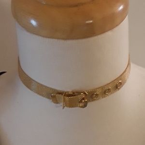 Gold Mesh Choker Necklace